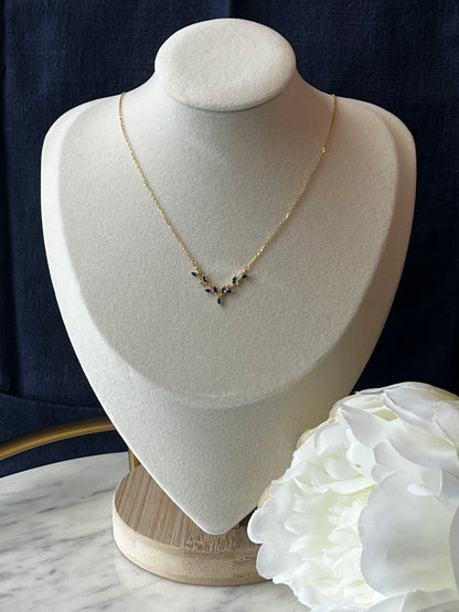 V Shaped Sapphire Necklace