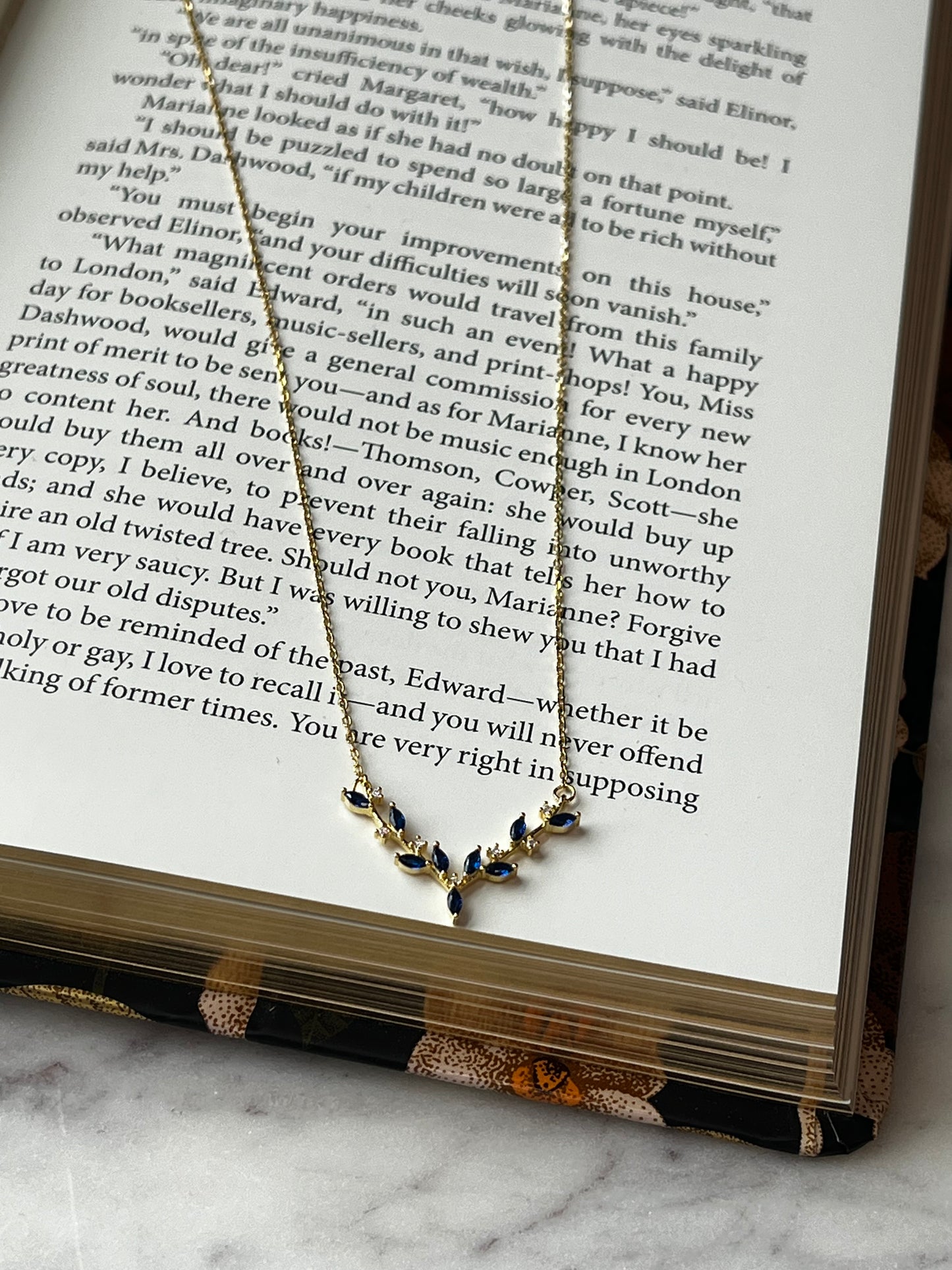 V Shaped Sapphire Necklace