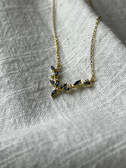 V Shaped Sapphire Necklace