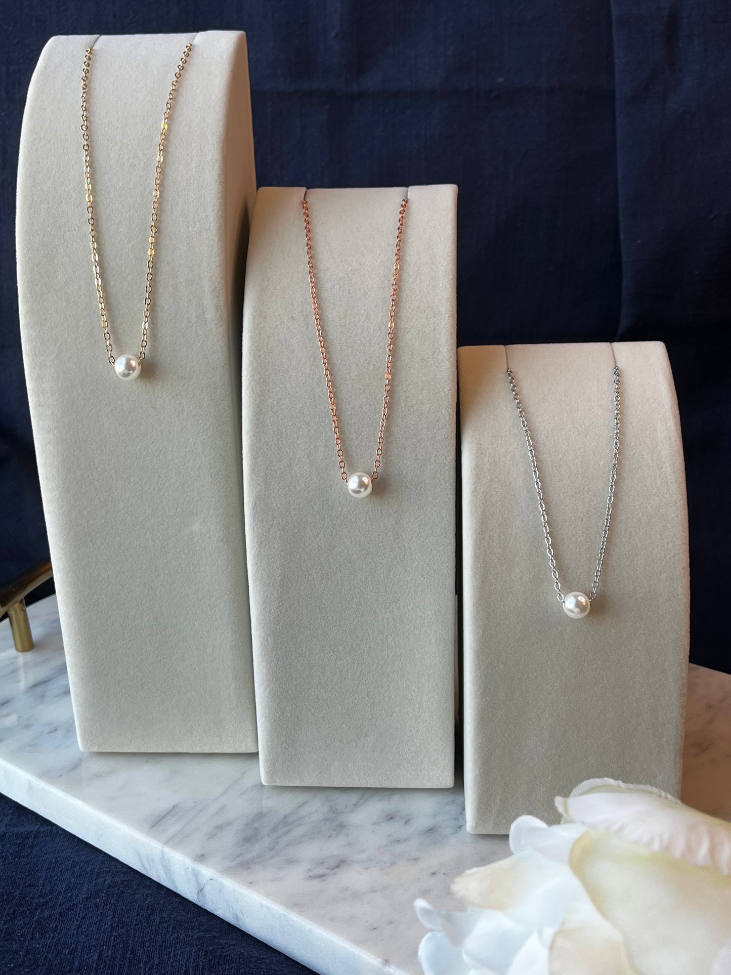 Dainty Pearl Necklace 2 sizes pearls