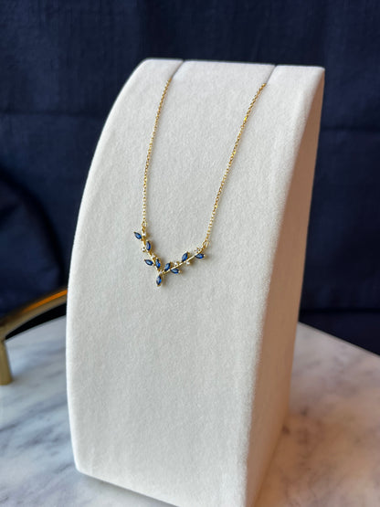 V Shaped Sapphire Necklace