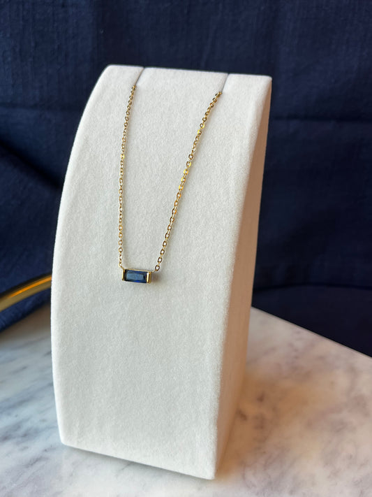 Dainty Baguette Gemstone Necklace