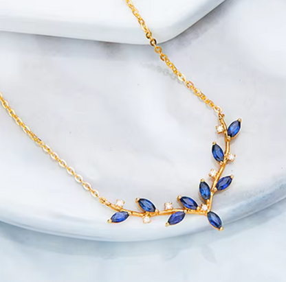 V Shaped Sapphire Necklace